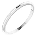 14K White Gold 1.5 mm Half Round Band Size 6