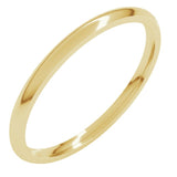 14K Yellow Gold 1.5 mm Lightweight Comfort-Fit Half Round Band Size 4
