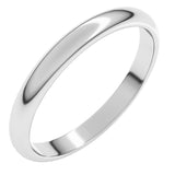 10K White Gold 2.5 mm Half Round Band Size 8