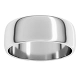 10K White Gold 7 mm Lightweight Half Round Band Size 9.5
