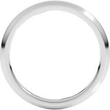 10K White Gold 2 mm Comfort-Fit Half Round Band Size 9.5
