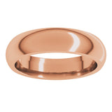 18K Rose Gold 5 mm Comfort-Fit Half Round Band Size 8