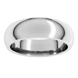 14K White Gold 6 mm Comfort-Fit Half Round Band Size 11