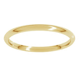 18K Yellow Gold 1.5 mm Lightweight Comfort-Fit Half Round Band Size 6.5