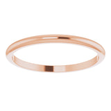 14K Rose Gold 1.5 mm Half Round Band Size 6.5