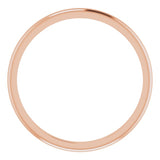 14K Rose Gold 1.5 mm Half Round Band Size 7.5