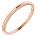 14K Rose Gold 1.5 mm Half Round Band Size 8