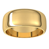 14K Yellow Gold 8 mm Half Round Band Size 9