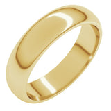 14K Yellow Gold 5 mm Half Round Band Size 7