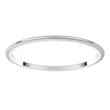 10K White Gold 1 mm Half Round Band Size 7