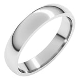 Sterling Silver 4 mm Lightweight Comfort-Fit Half Round Band Size 6.5