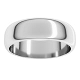 Sterling Silver 6 mm Half Round Band Size 11.5