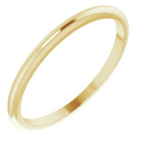 18K Yellow Gold 1.5 mm Half Round Band Size 6
