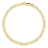 14K Yellow Gold 1.5 mm Half Round Band Size 8.5