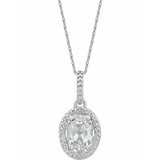 Sterling Silver Lab-Grown White Sapphire & .01 CTW Natural Diamond 18" Necklace