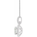 Sterling Silver Lab-Grown White Sapphire & .01 CTW Natural Diamond 18" Necklace