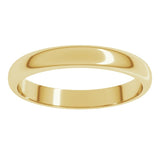 10K Yellow Gold 3 mm Half Round Band Size 5