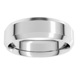 14K White Gold 6 mm Beveled-Edge Comfort-Fit Flat Band Size 12