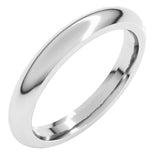 14K White Gold 3 mm Comfort-Fit Half Round Band Size 5.5