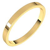 14K Yellow Gold 2 mm Flat Band Size 8.5