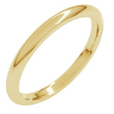 14K Yellow Gold 2 mm Comfort-Fit Half Round Band Size 5.5