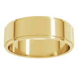 10K Yellow Gold 6 mm Stepped-Edge Flat Band Size 11.5