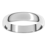 10K White Gold 4 mm Lightweight Half Round Band Size 8