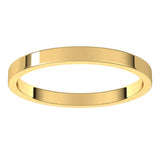 18K Yellow Gold 2 mm Flat Band Size 6.5