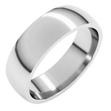 Platinum 6 mm Lightweight Comfort-Fit Half Round Band Size 12