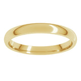 14K Yellow Gold 2.5 mm Lightweight Comfort-Fit Half Round Band Size 4