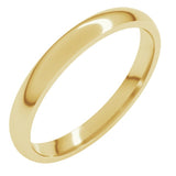 10K Yellow Gold 2.5 mm Lightweight Comfort-Fit Half Round Band Size 8