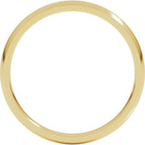 14K Yellow Gold 2.5 mm Lightweight Comfort-Fit Half Round Band Size 9