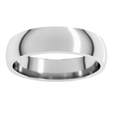 Sterling Silver 5 mm Lightweight Comfort-Fit Half Round Band Size 8.5