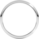 14K White Gold 2 mm Half Round Band Size 10.5