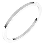 14K White Gold 1 mm Flat Band Size 10