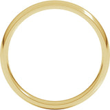 14K Yellow Gold 3.5 mm Lightweight Comfort-Fit Half Round Band Size 8