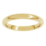 18K Yellow Gold 2.5 mm Comfort-Fit Half Round Band Size 10.5