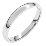 Platinum 2.5 mm Lightweight Comfort-Fit Half Round Band Size 4.5