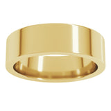 18K Yellow Gold 6 mm Comfort-Fit Flat Band Size 10.5