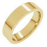 14K Yellow Gold 5 mm Comfort-Fit Flat Band Size 14
