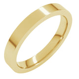 14K Yellow Gold 3 mm Comfort-Fit Flat Band Size 4
