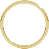 14K Yellow Gold 1 mm Lightweight Comfort-Fit Half Round Band Size 4.5
