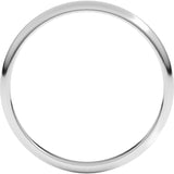 Sterling Silver 2 mm Lightweight Half Round Band Size 5.5
