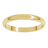 14K Yellow Gold 2.5 mm Half Round Band Size 3.5