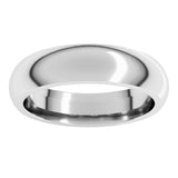 14K White Gold 5 mm Comfort-Fit Half Round Band Size 7