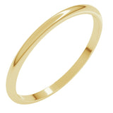 14K Yellow Gold 1.5 mm Lightweight Half Round Band Size 4