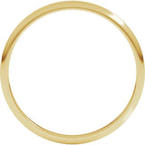 14K Yellow Gold 1.5 mm Lightweight Half Round Band Size 4