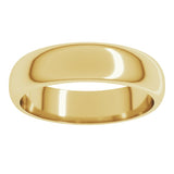10K Yellow Gold 5 mm Half Round Band Size 11