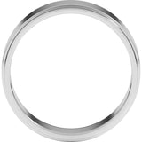 Platinum 6 mm Stepped-Edge Flat Band Size 8.5