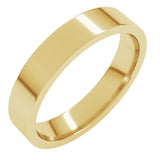 10K Yellow Gold 4 mm Lightweight Comfort-Fit Flat Band Size 7
